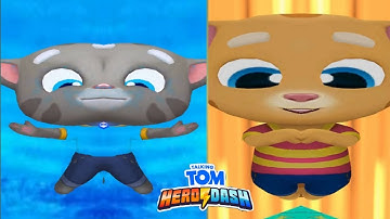 TALKING TOM HERO DASH -- HERO GINGER & WATER COLOUR HERO TOM RUNNING CLASSIC RUN MIRROR MODE FAIL
