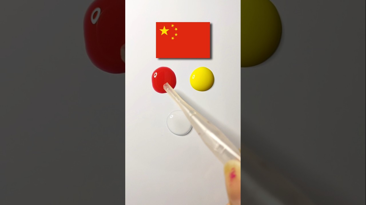 China Flag Color Mixing water drop 