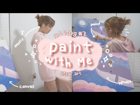Art Vlog #2 🎨 1st Time Painting on a BIG Canvas | Bleaf.art🐝🍀