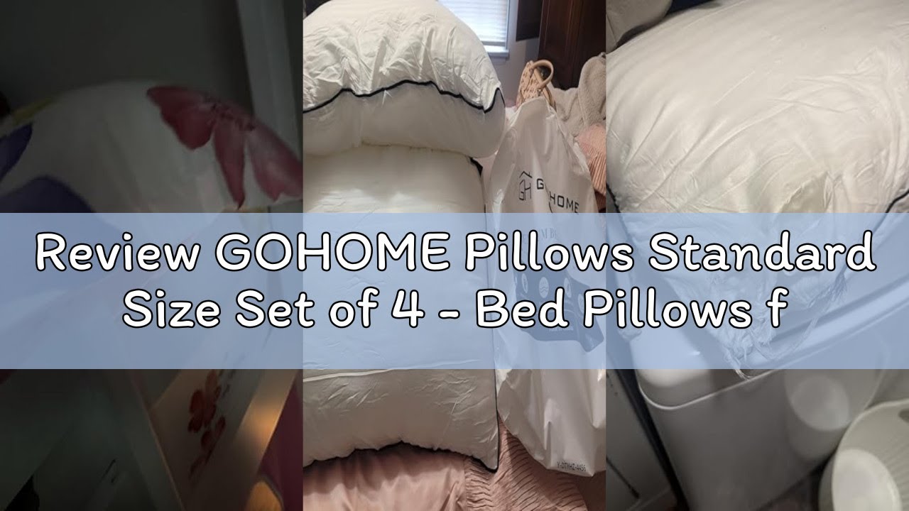 Review GOHOME Pillows Standard Size Set of 4 - Bed Pillows for Sleeping 4 Pack, Cooling Supportive H
