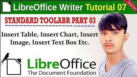 LibreOffice tutorial 07 standard toolbar part 3 insert table etc option || in hindi || by dev bind