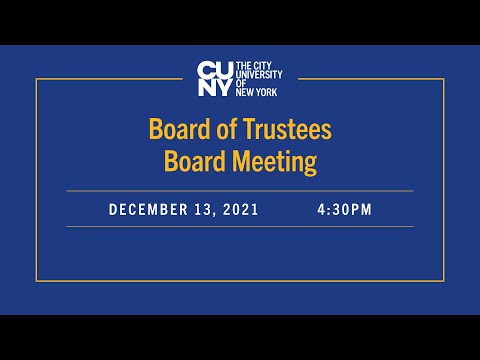 CUNY Board of Trustees Meeting 121321