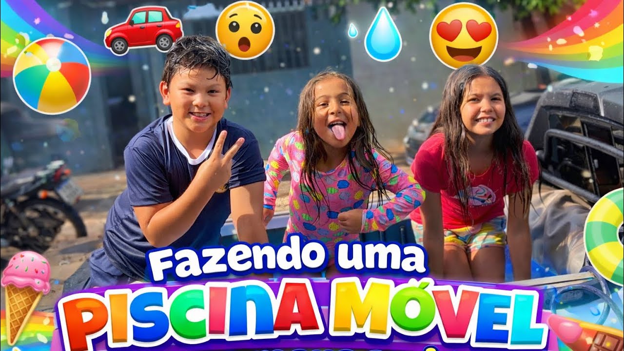Infância é isso: pouca coisa, muita imaginação e diversão de verdade 🥰💦Piscina móvel liberada🍭💖😂😂
