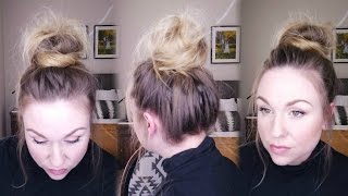 TOP KNOT TUTORIAL | MESSY BUN FOR FINE HAIR | UPDATED