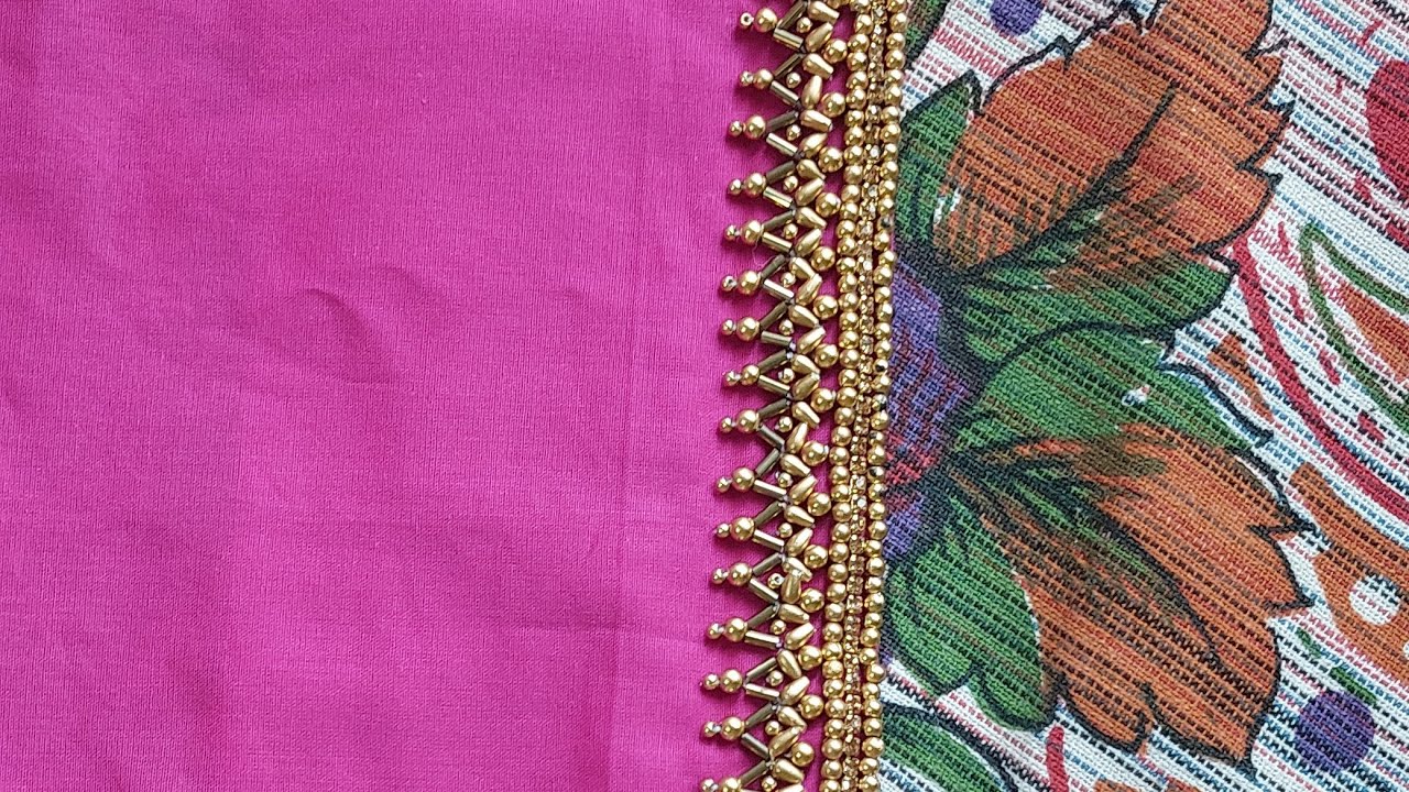 Beautiful aariwork using normal needle 👌 🪡 