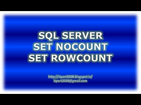 वीडियो: SQL सर्वर में Rowcount क्या सेट है?