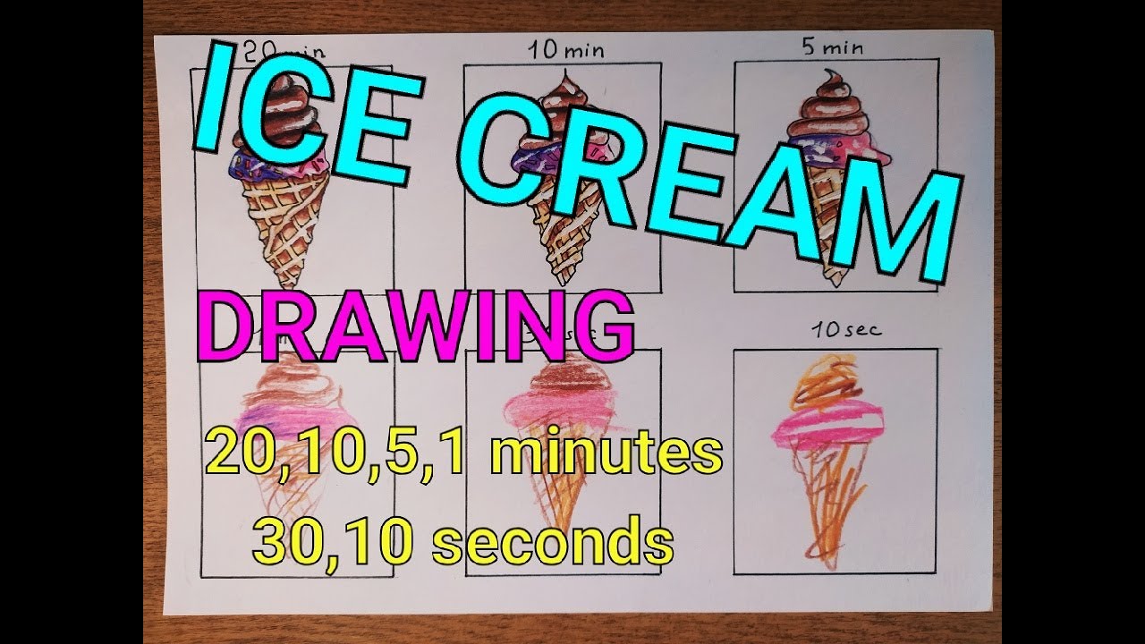 Draw ice cream in 20 min and 10 sec - YouTube