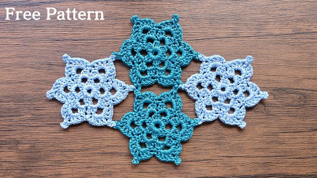 かぎ針編み 花モチーフ つなぎ方 How to Crochet and Connect Flower Motif