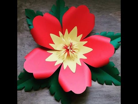 Montagem flor de papel- modelo 14 - Hibisco - thptnganamst.edu.vn