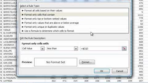 Formato condicional en Excel 2007