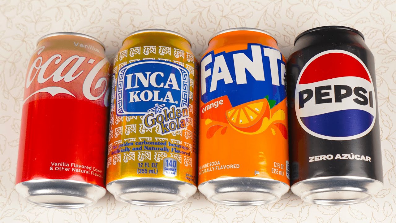 Satisfying video ASMR unboxing COCA COLA VANILLA, INCA KOLA, FANTA ...
