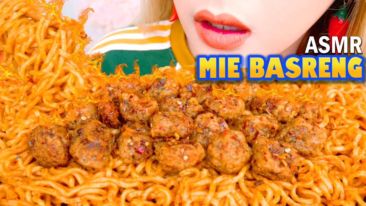ASMR MIE GORENG PEDES TOPPING BASRENG MANDI BUBUK CABE LEVEL NYELEKIT🥵 | ASMR Indonesia