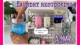 ASMR TikTok laundry refill & organizing 🧺🧼✨ ( Laundry detergent & scent beads ASMR ) part 1