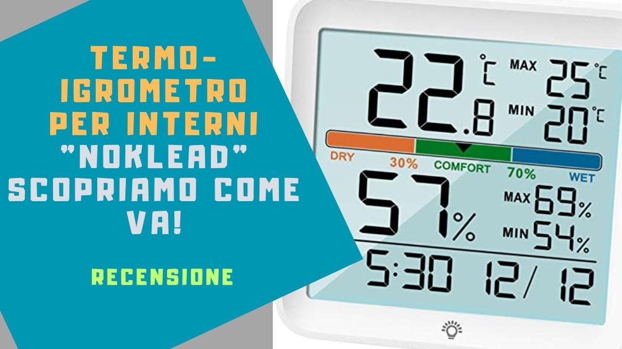 Igrometro Digitale UK Termometro Digitale Igrometro Magnetico - Misura Temperatura E Umidità Interna, Display UK, Garanzia 1 Anno Termometro Magnetico Da Interni