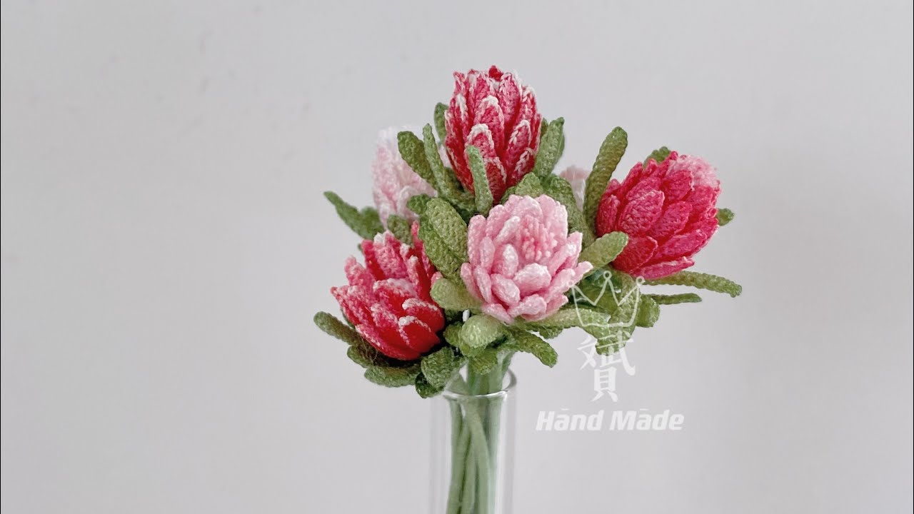 Mini Protea cynaroides crochet part1 