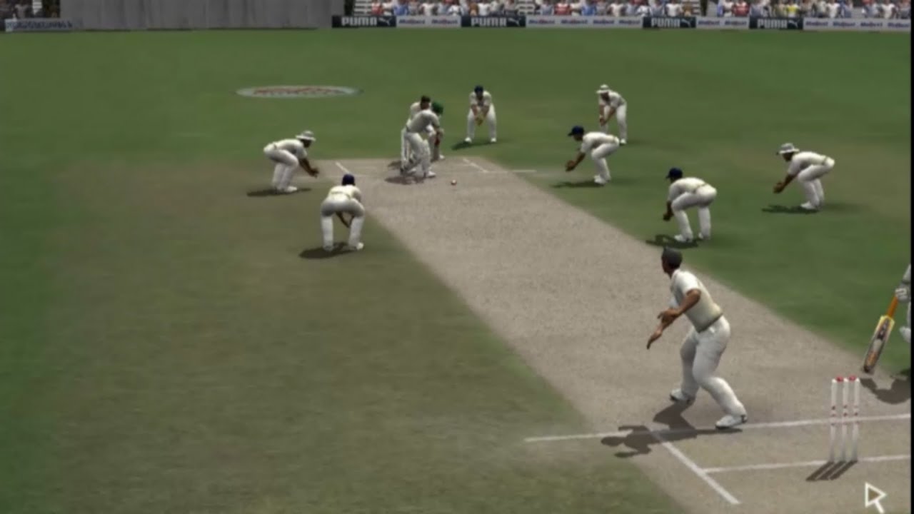 Test Match Setup Harbhajan singh with test match field setup | ea cricket07 - YouTube