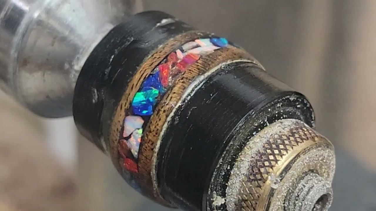 How to create a Red White and Blue Opal Inlaid Bocote Ring