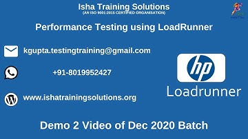Performance Testing using LoadRunner Demo 2. Pls contact or whatsapp us on +91-8019952427 to enroll