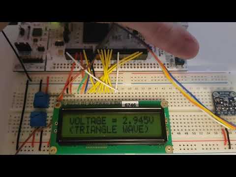 Video showing sine wave mode select on lcd and sine wave output from the DAC