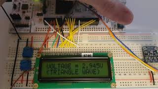 Video showing sine wave mode select on lcd and sine wave output from the DAC