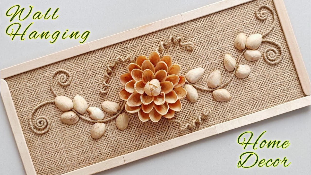 Wall Hanging showpiece making at home DIY Home Decor Amazing Craft with Waste Pista Shells