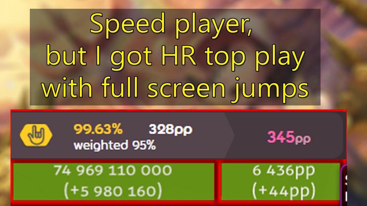 [Osu] NEW TOP PLAY with HR!! 345PP