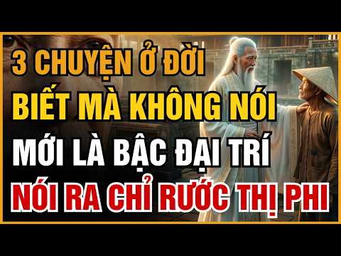 3 CHUYỆN "BIẾT MÀ KHÔNG NÓI" MỚI LÀ BẬC ĐẠI TRÍ, KẺ NÔNG CẠN NÓI RA CHỈ CHUỐC THỊ PHI VÀO THÂN