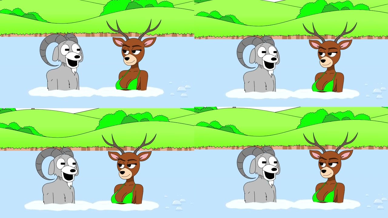Deer and Sheep like to swim / 99 night fan animation (All characters are over 18 years old)