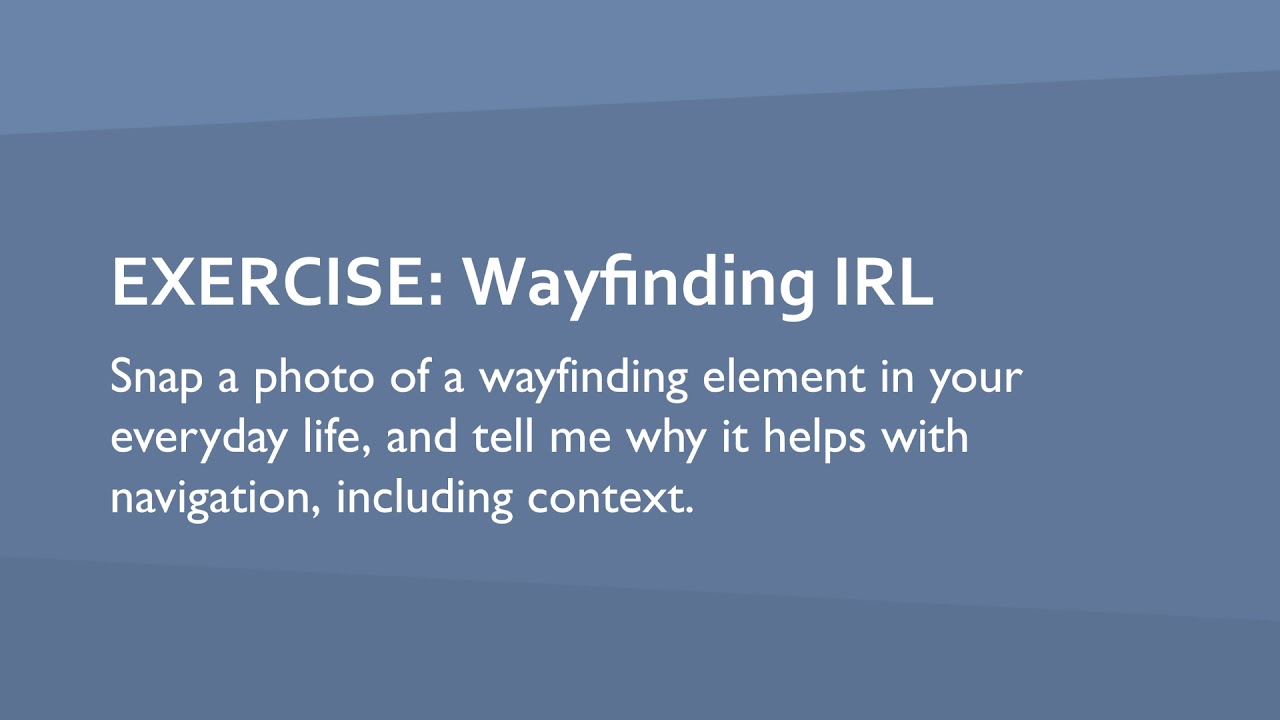 UX Design Fundamentals - Week 6 - Module 8: Wayfinding