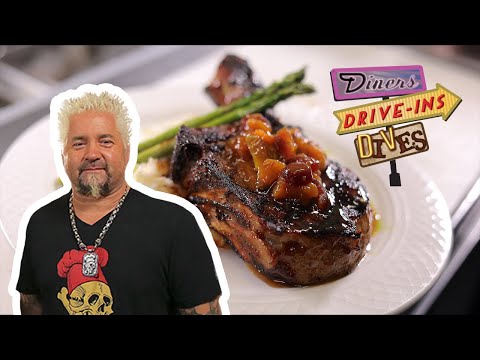 Guy Fieri Eats Bourbon Barbecue Pork Chops | Diners, Drive-Ins and Dives