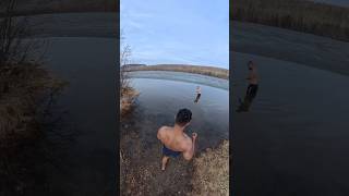 Cold Plunges in frozen lakes #summer #canada #lifestyle #health #healing #edit #coldplunge #real