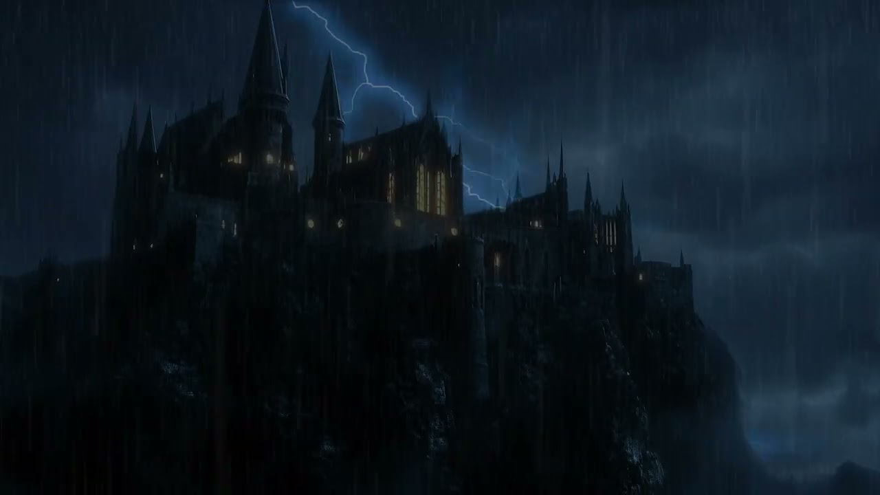 Hogwarts Castle Rainstorm 🌧️ Thunder Sounds for Sleeping, Relaxing & Stress Relief