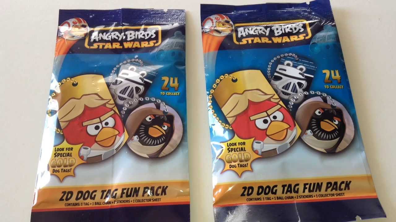 STAR WARS ANGRY BIRDS 2D DOG TAG BAG OPENINGS 24 TO COLLECT YouTube