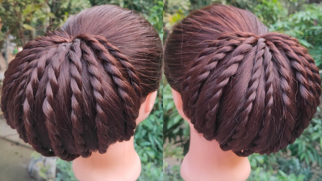 Beautiful Big Bun Hairstyle For Wedding Gown Hairstyle Easy