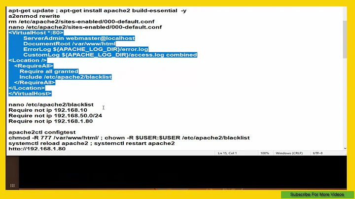 How To Configure Apache - Blocking an IP address Network On Ubuntu 20.04