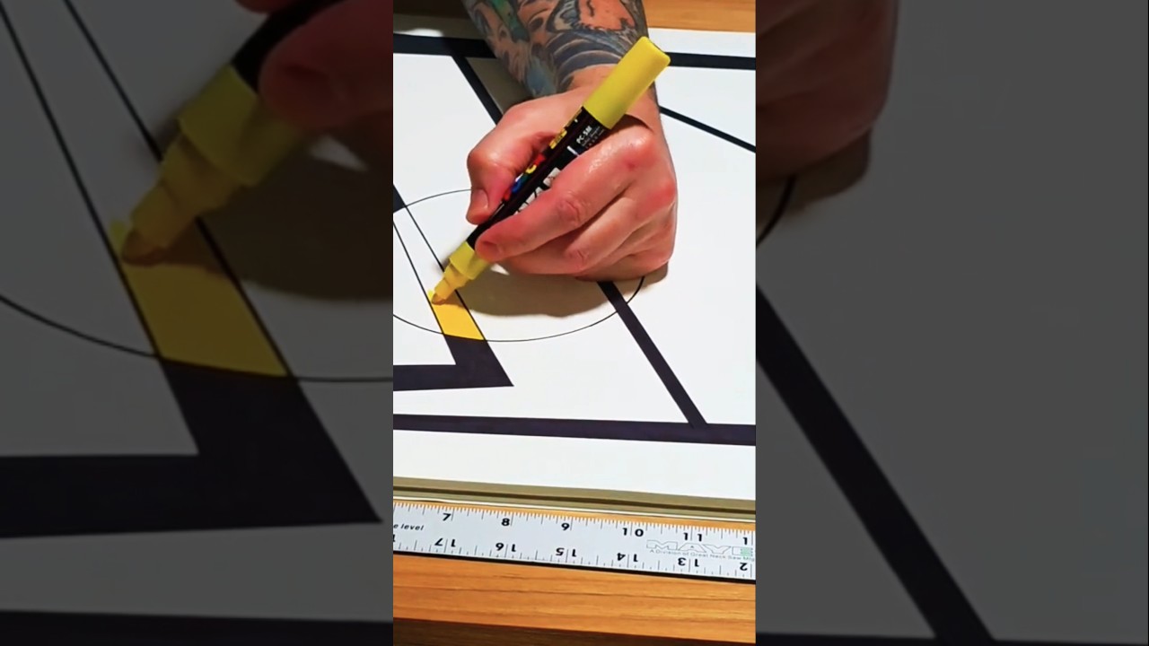 Laying Down the Foundation / Geometric Abstract Drawing 