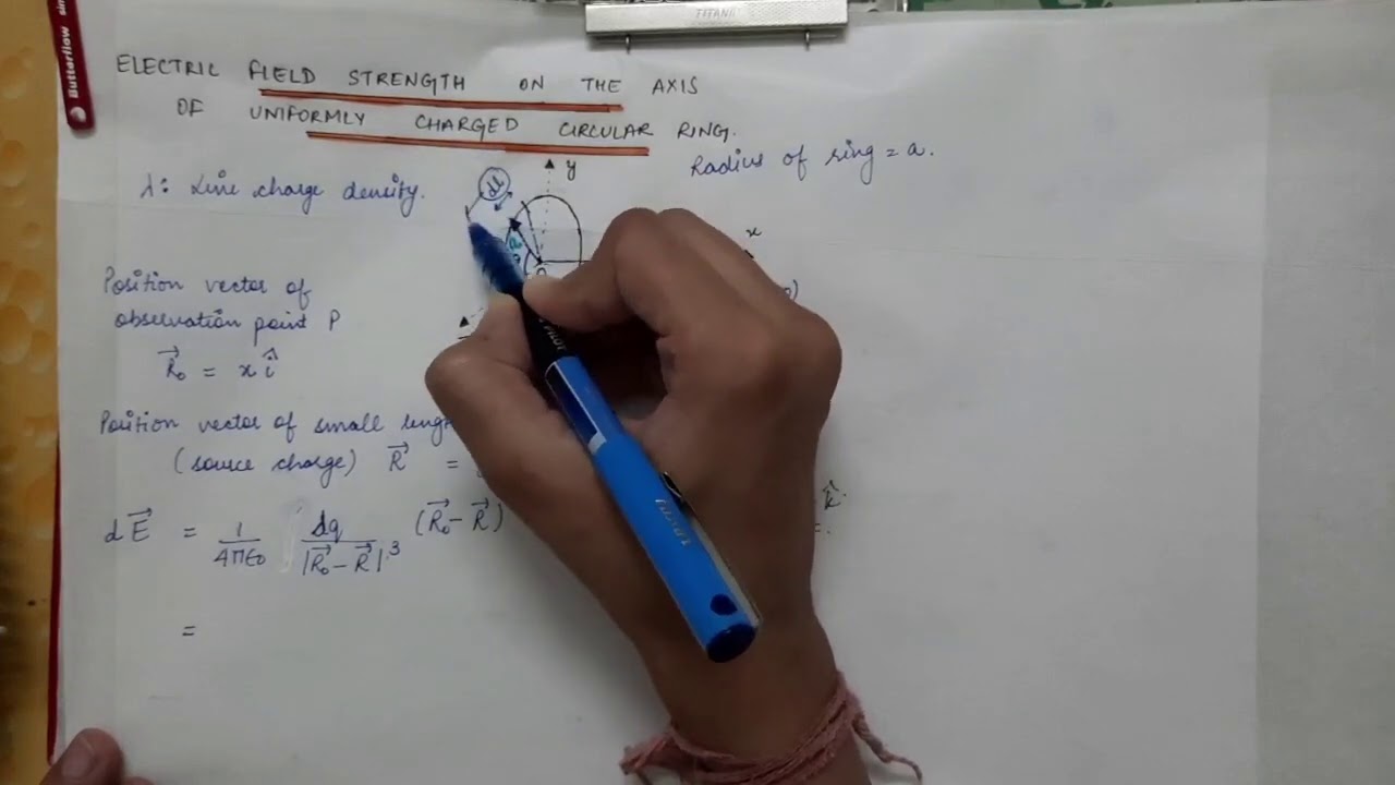 Lecture 16 (1st Semester) - Electric field due to uniformly charged circular loop & Semicircular Arc