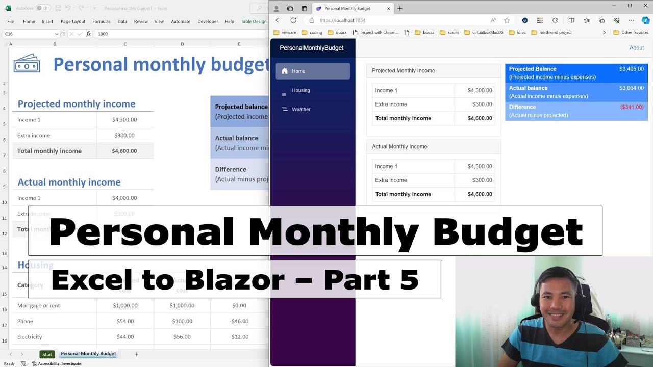Personal Monthly Budget Blazor Application Part 5 | MS Excel to Blazor ...