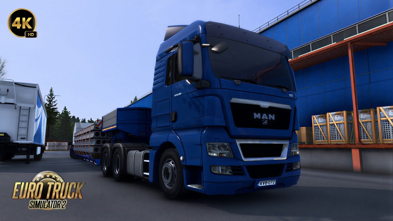 Concrete Beams Heavy trailer Delivery | Snow Moon V2 | ETS2 1.58