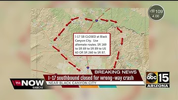 Wrong way crash closes down I-17