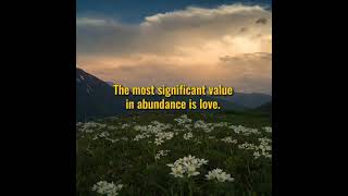 Famous Value Quote | Love is abundance Wealth