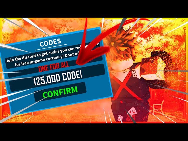 125k Code This Code Gave One For All The Strongest Quirk In - 3 new boku no roblox remastered codes event 100k cash youtube