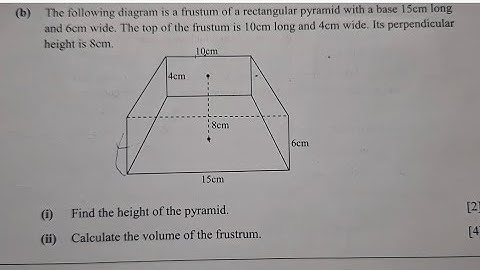 Volume | Frustum | Pyramid | Paper 2, 2023 Exam Question