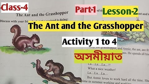 Class-4||The Ant and the Grasshopper||English||Lesson-2||Activity 1 to 4||অসমীয়াত||Part-1||