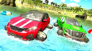 Water Surfer Jeep Cars Race on Miami Beach - Jeep 4x4 Water racing game - Android Gameplay screenshot 5