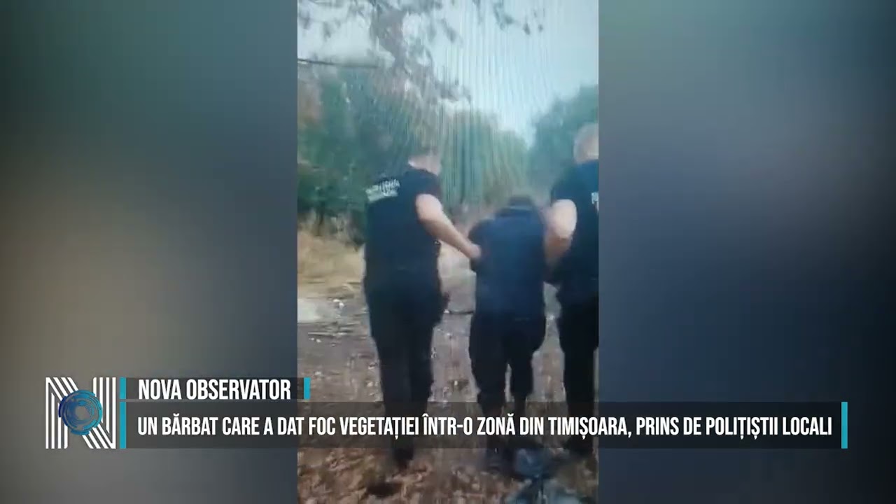 UN BĂRBAT CARE A DAT FOC VEGETAȚIEI ÎNTR-O ZONĂ DIN TIMIȘOARA, PRINS DE POLIȚIȘTII LOCALI