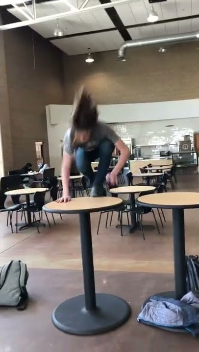 I tried jumping on a table! #shorts #school #unexpected #parkour