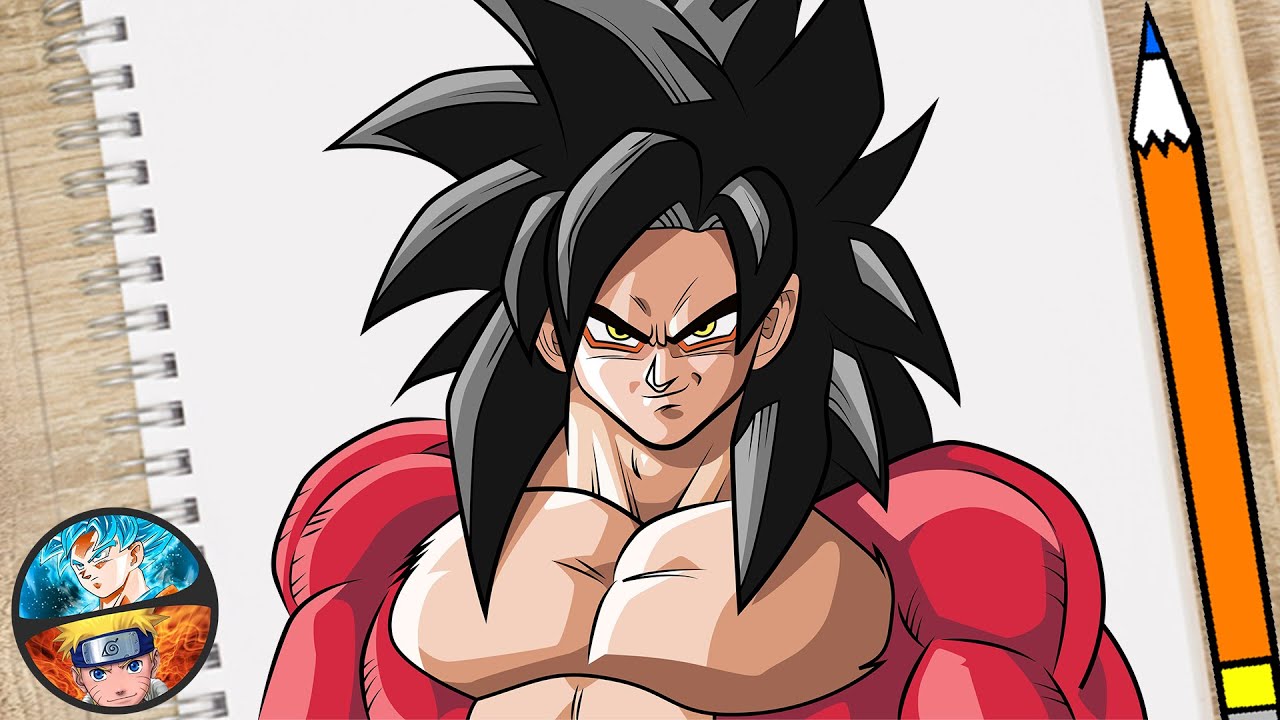 COMO DIBUJAR A GOKU SSJ4 FÁCIL PASO A PASO - YouTube
