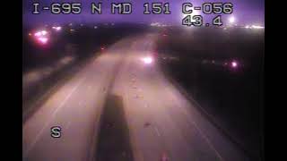 I-695 N Of MD 151 Traffic Camera 3/25/2025 7:37 PM - 8:35 PM (Sunset - Night)