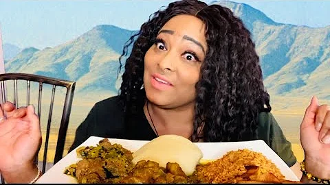 NIGERIAN FOOD MUKBANG: JOLLOF RICE, FUFU, EGUSI SOUP, BEEF SUYA & OKRA SOUP
